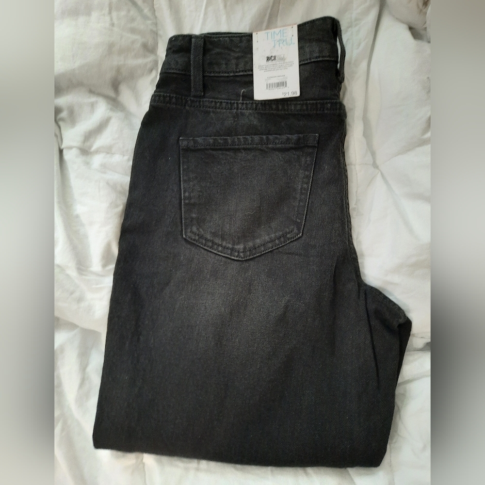 Time& Tru Size 8 Black High Rise Stretch Straight Women's Jeans - Picture 5 of 13